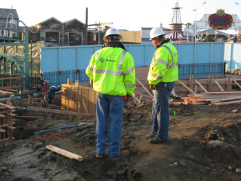 Two KDC Electricians on a job site during the early preconstruction phase